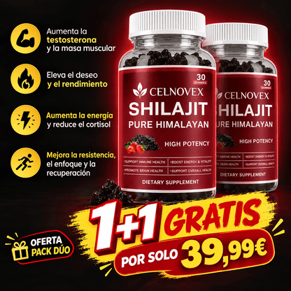 Gominolas de Shilajit del Himalaya Celnovex — Energía, Vitalidad y Enfoque Diario