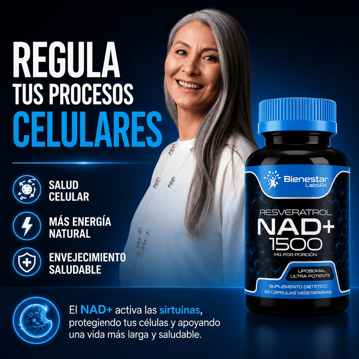 NAD+ Resveratrol — Recupera tu Energía, Vitalidad y Juventud