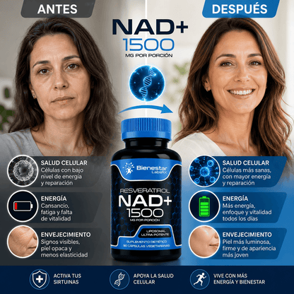 NAD+ Resveratrol — Recupera tu Energía, Vitalidad y Juventud