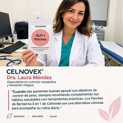 Parches GLP-1 de berberina 3 en 1 - Reduce hasta 8kg en 90 días sin pastillas.
