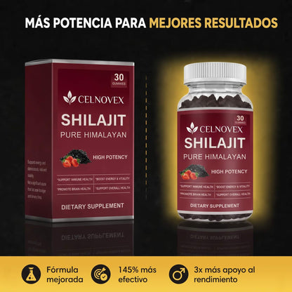 Gominolas de Shilajit del Himalaya Celnovex — Energía, Vitalidad y Enfoque Diario