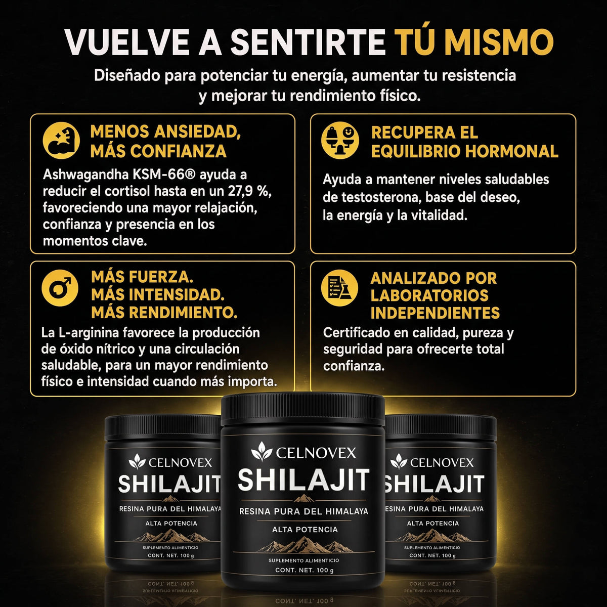 Resina de Shilajit pura del Himalaya – Potenciador de Vitalidad y Enfoque