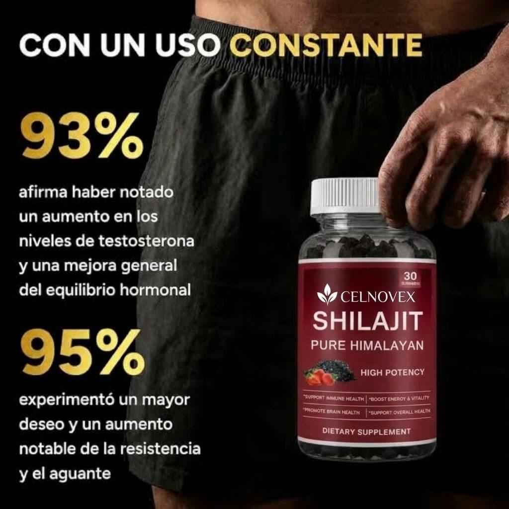 Gominolas de Shilajit del Himalaya Celnovex — Energía, Vitalidad y Enfoque Diario