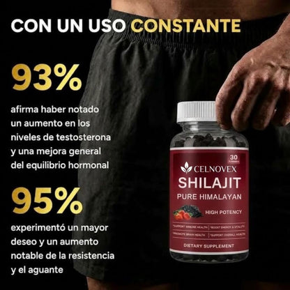 Gominolas de Shilajit del Himalaya Celnovex — Energía, Vitalidad y Enfoque Diario
