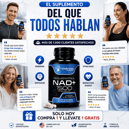 NAD+ Resveratrol — Recupera tu Energía, Vitalidad y Juventud